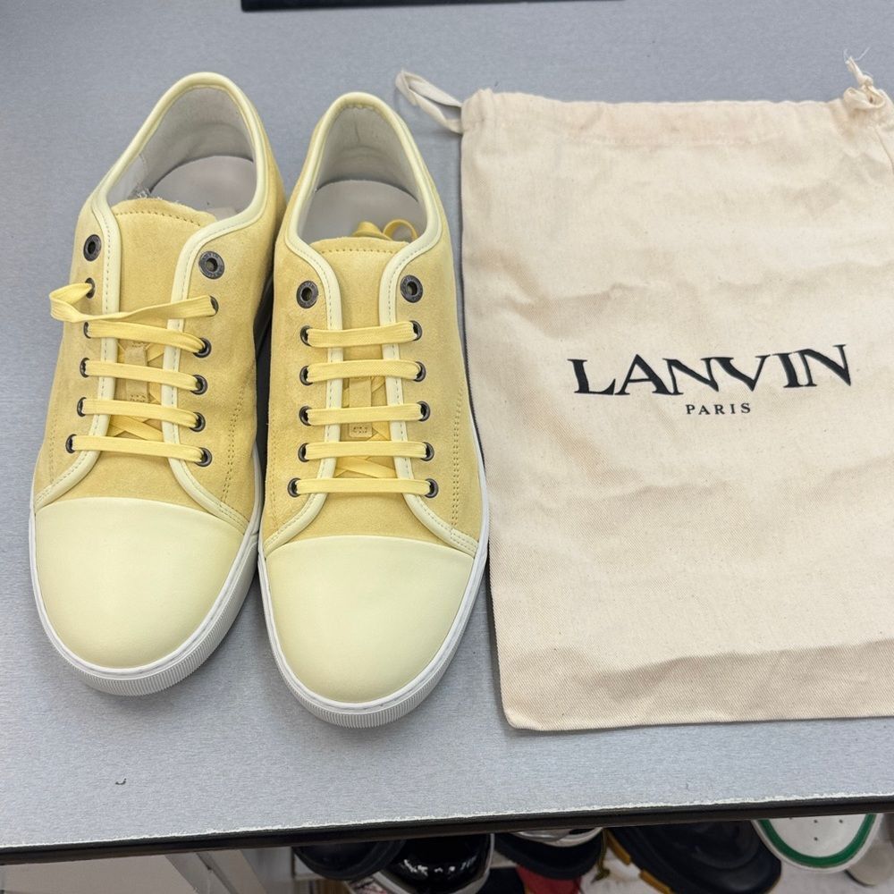 Lanvin Lemon Yellow Canvas Sneakers